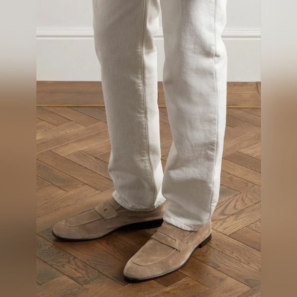 Zegna - L'asola Suede Loafers - Neutrals - Picture 3 of 8